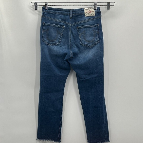 True Religion Starr High Rise Cropped Straight Jeans Women’s 29 (29/27) Distress - Picture 7 of 13
